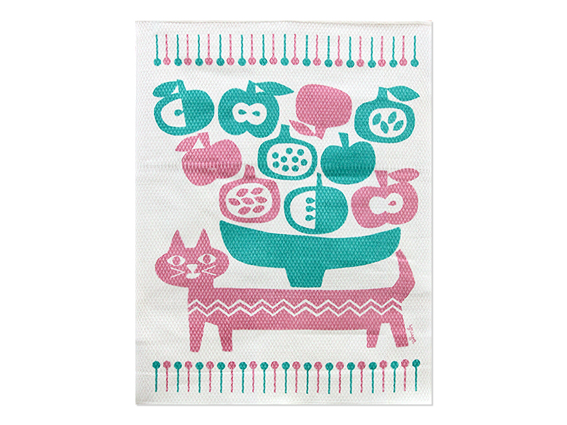 Dish Cloth (30x50 cm) - Fruit & Pink cat