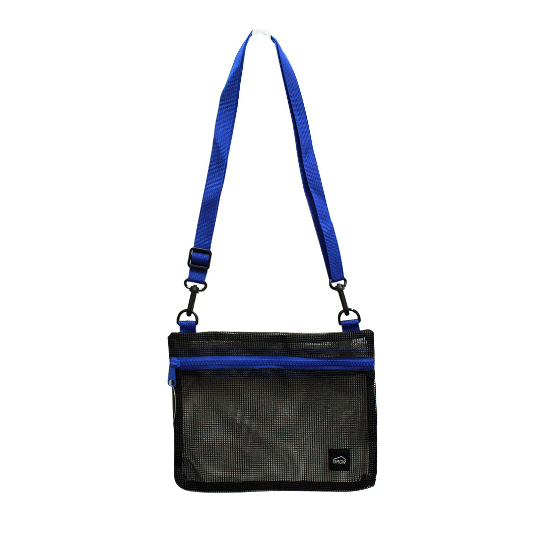 Nylon mesh Sacoche Bag - Blue strap